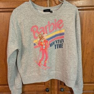 Barbie Heather Gray Sweatshirt with Colorful Graphic